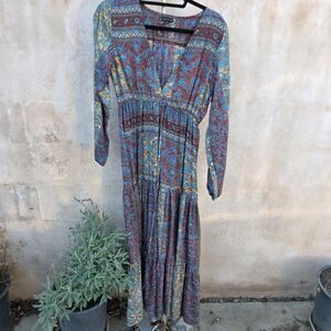 Karma highway block print boho maxi dress